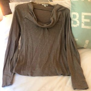 Standard James Perse Funnel Cowl Neck Lightweight Sweater Heather Beige - Sz 2